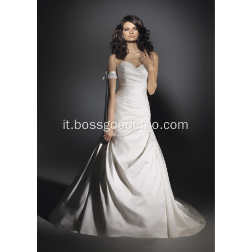 Trumpet Mermaid Train Satin Abito da sposa in perdita